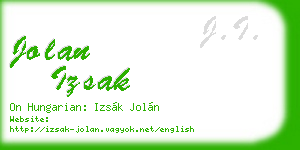 jolan izsak business card